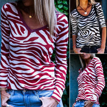 Load image into Gallery viewer, Fashion Women O-Neck Long Sleeve Stripe Printed Sweatershirt Top 2019 Autumn Winter Women Girls Oversize