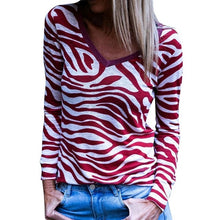 Load image into Gallery viewer, Fashion Women O-Neck Long Sleeve Stripe Printed Sweatershirt Top 2019 Autumn Winter Women Girls Oversize